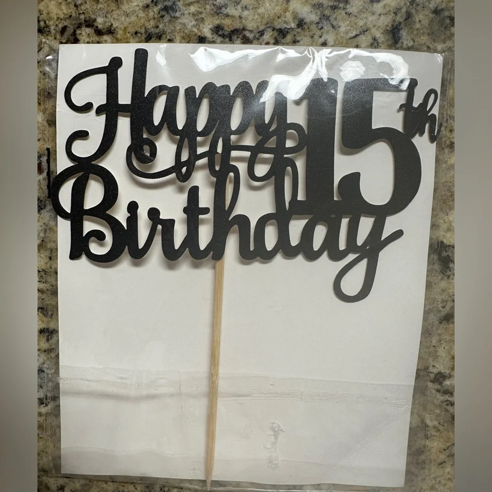 Happy 15th Birthday Party supplies. Used in great condition